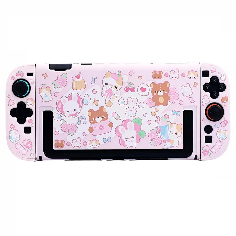 Gaming console controller with a cute, colorful design on a white background