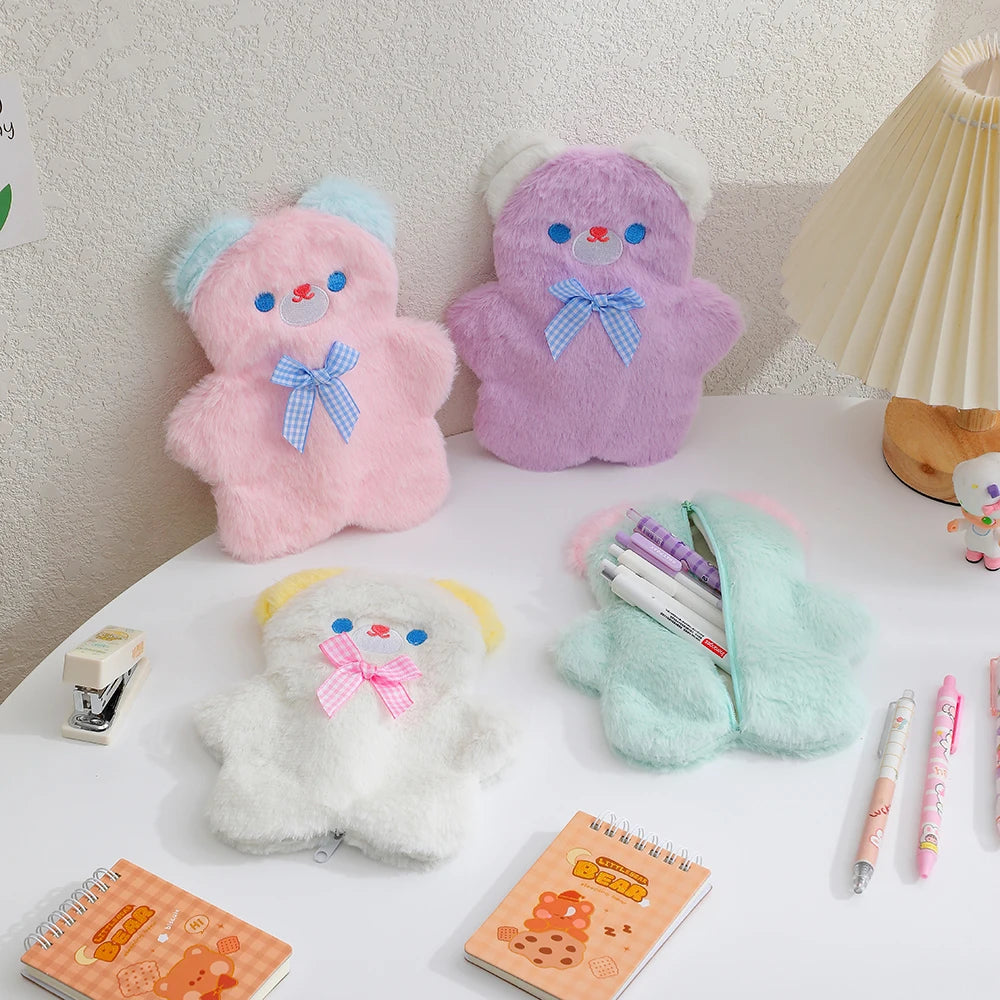 Plush Pastel Bear Pencil Case