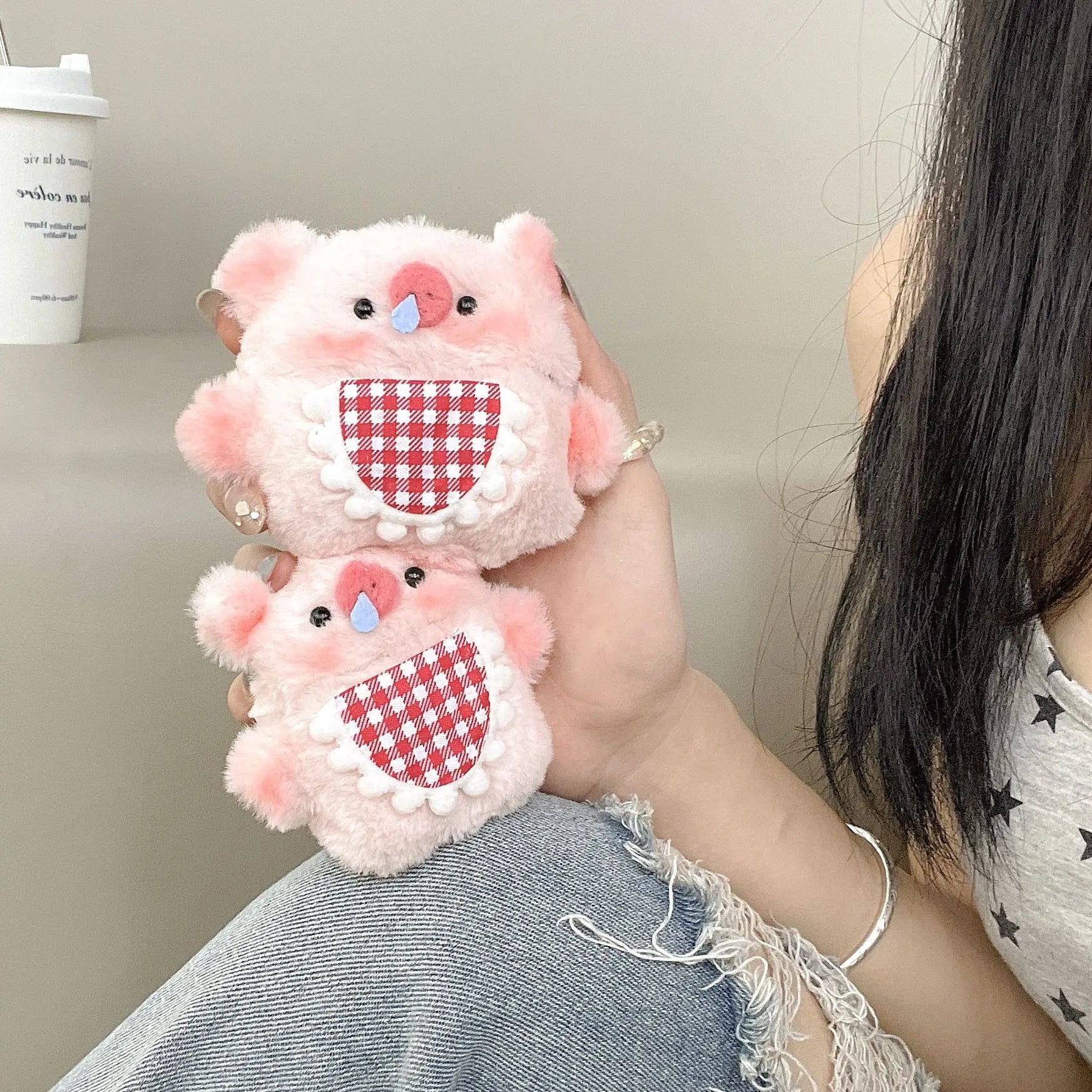 Kawaii Plush Pig AirPods Case