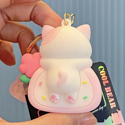 Cake Roll Cat Keychains