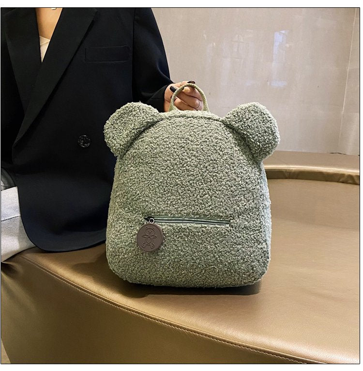 cianmi veasrge mini backpack w teddy bear Kawaii Small Fuzzy Bear Backpack – Kore Kawaii