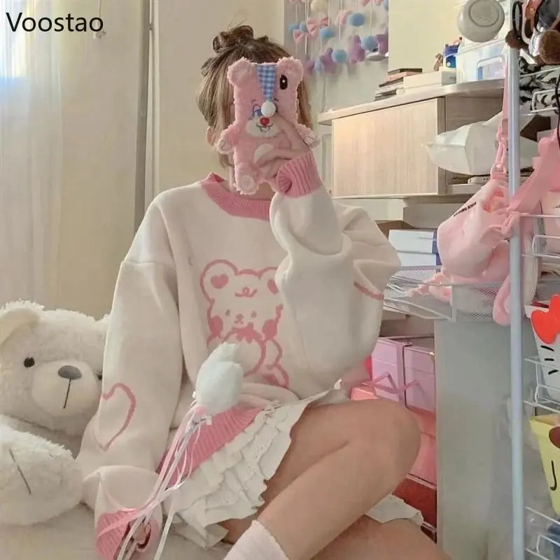 Kawaii Strawberry Bear Sweater