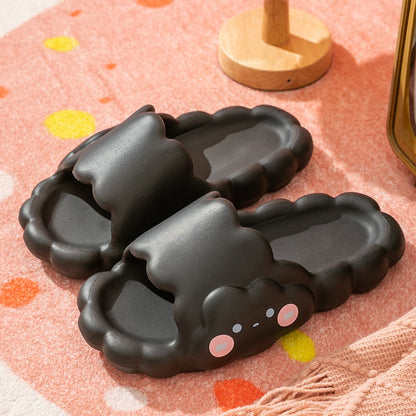 Kawaii Cloud Slide Sandals in Black