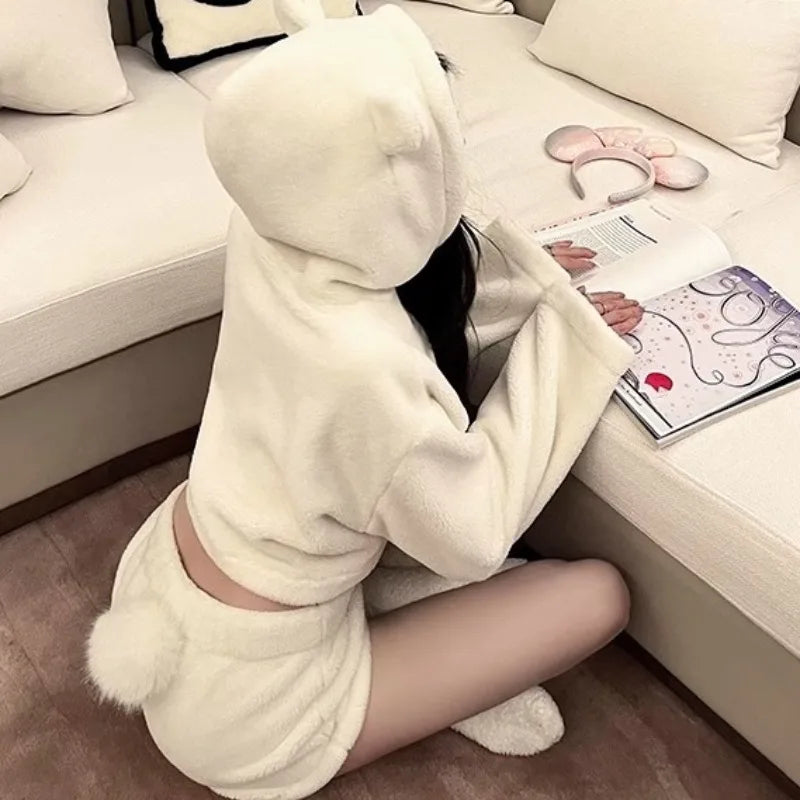 Hooded Teddy Bear Pajama Set
