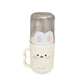 Kawaii toothbrush holder with rabbit design on a white background