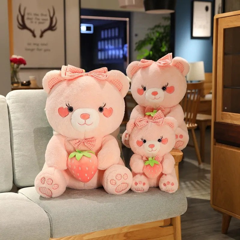 Pink Strawberry Bear Plushies