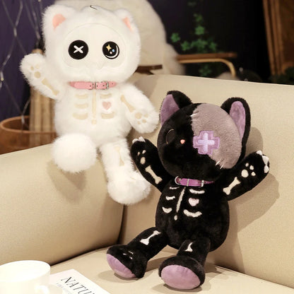 Skeleton Kitty Skeleton Cat Plushies | Spooky Charm for Your Cuddle Collection – Kore ...