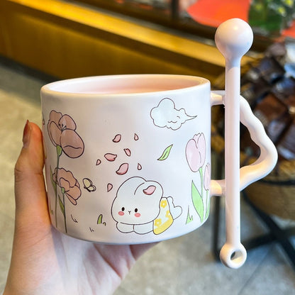 Kawaii Flower Bunny Mug