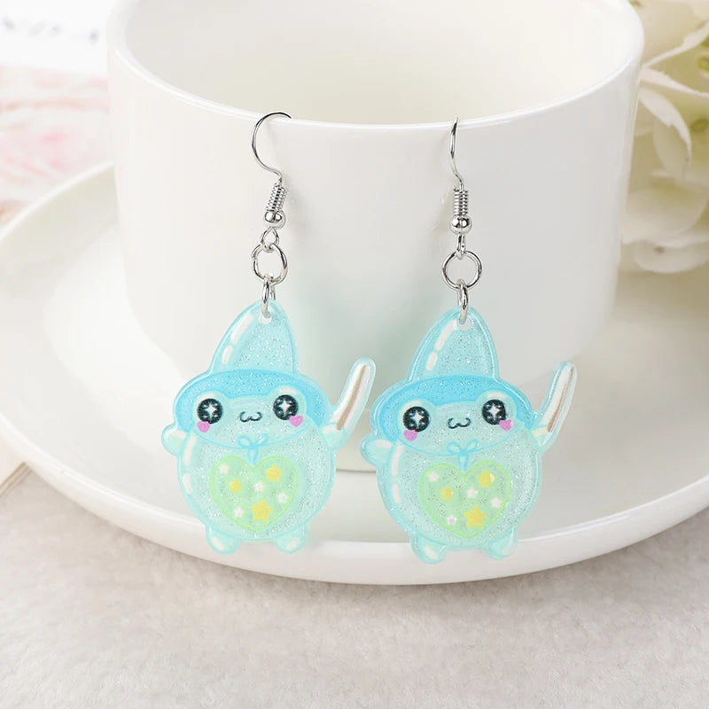 Kawaii Frog Acrylic Earrings