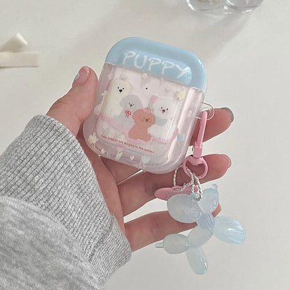 Kawaii Pastel Puppies AirPods Case