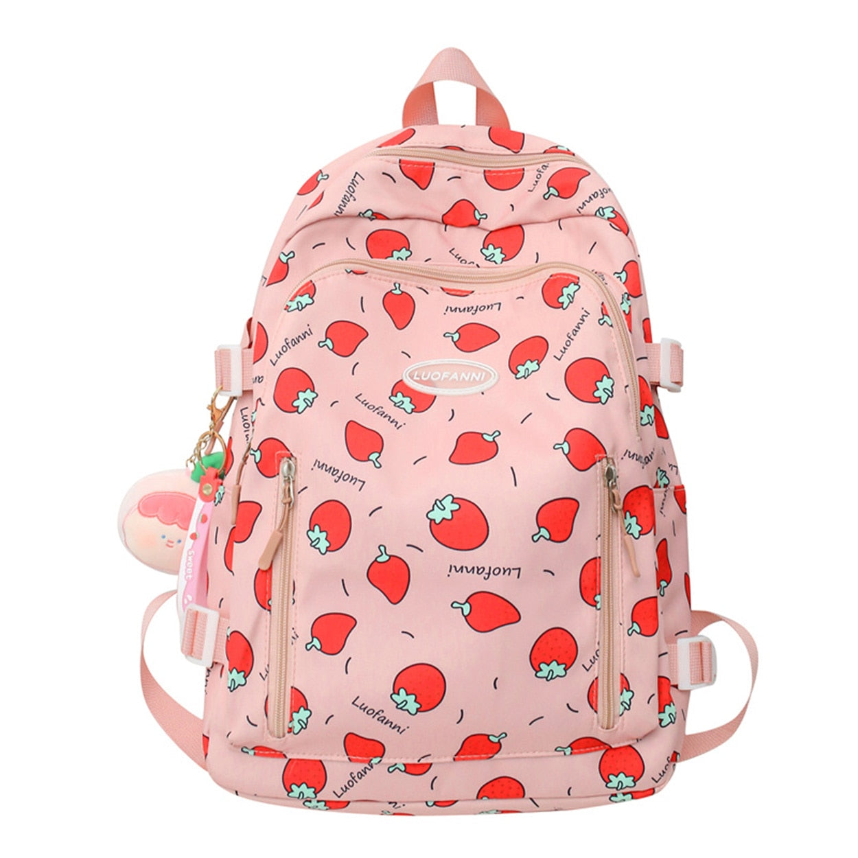 Strawberry Print Quilt Storage Bag Zipper Preppy Organizer Clothes