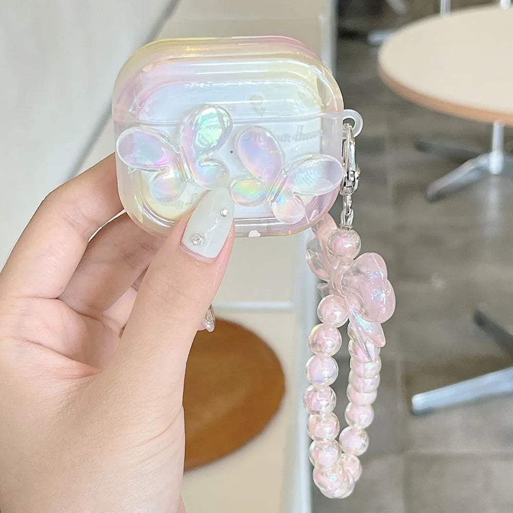 Kawaii Iridescent Butterflies AirPods Case