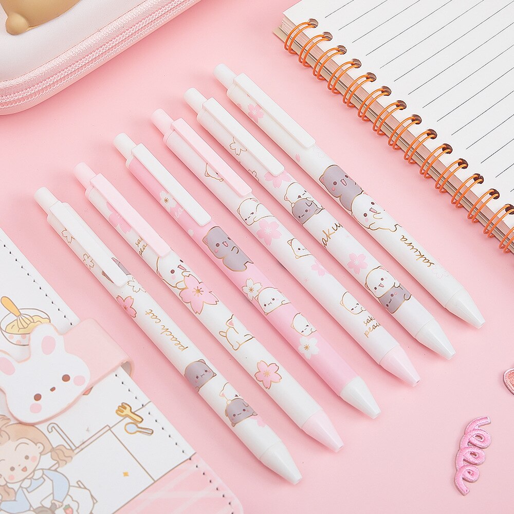 Kawaii Sakura Cats Gel Pens