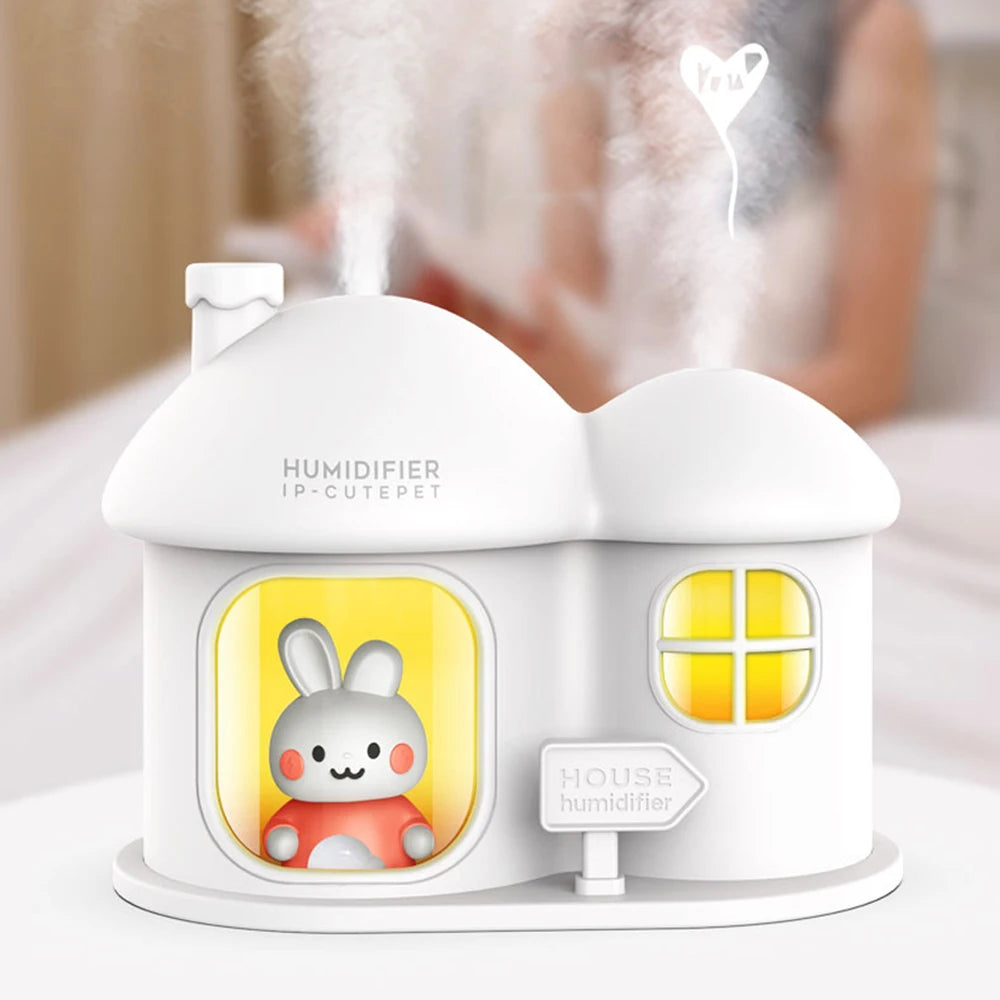 Kawaii Bunny House Humidifier Night Light