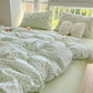 Kawaii green and white checkered Gingham Bedding Set.