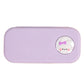 Purple rectangular case with a cartoon character button on a white background