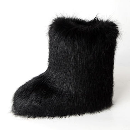 Kawaii Funky Furry Boots in Black