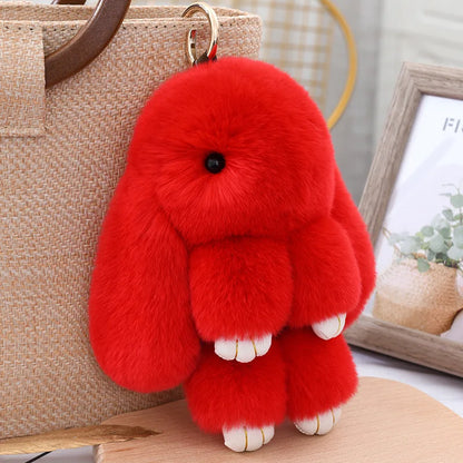 Fluffy Bunny Plushie Keychains