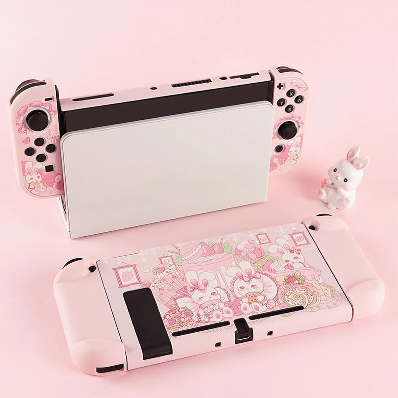 Pink Strawberry Bunny Nintendo Switch Cover