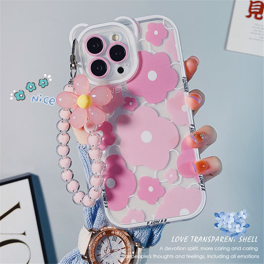 Kawaii Pink Flower Bear iPhone Case