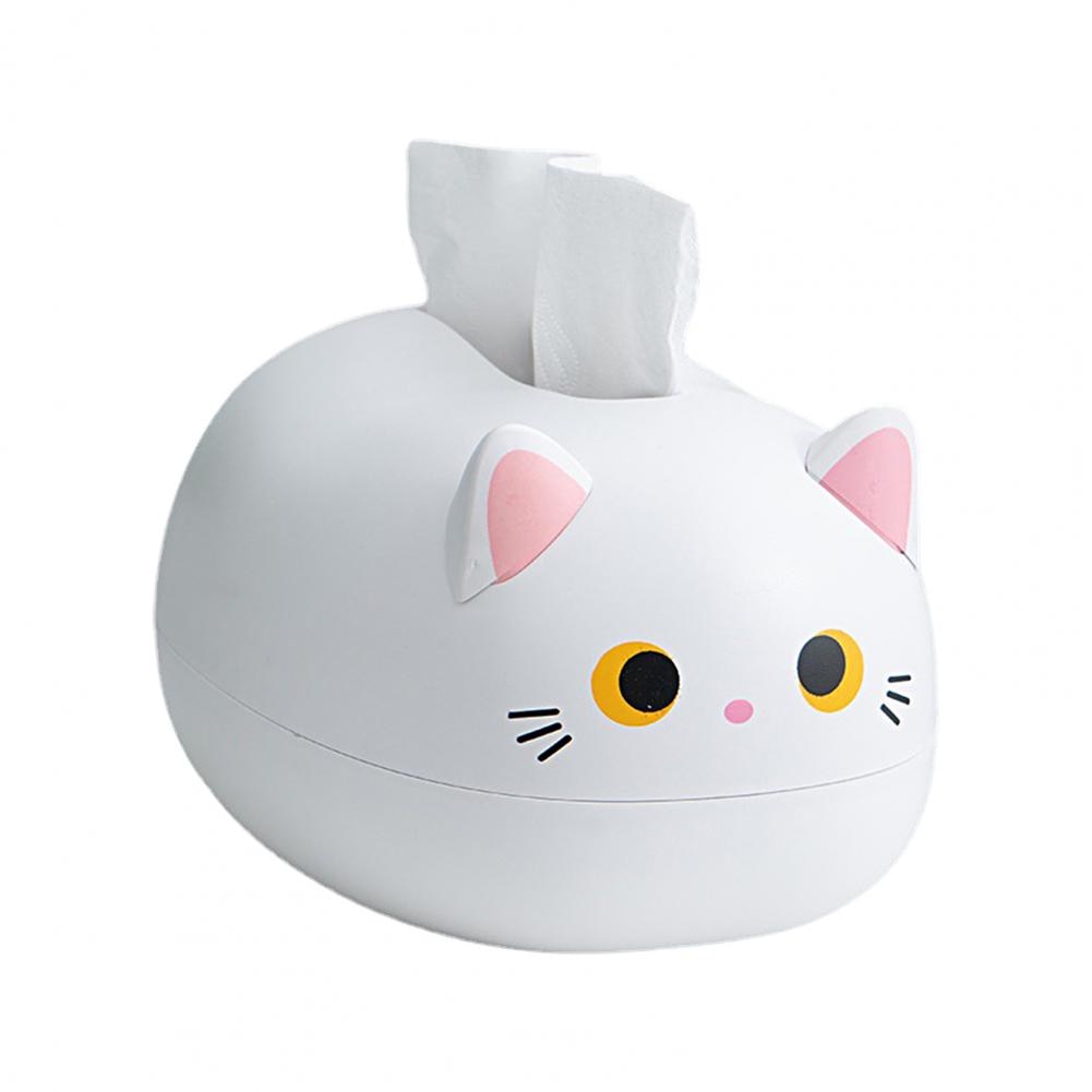 Kawaii white Neko Cat Tissue Box