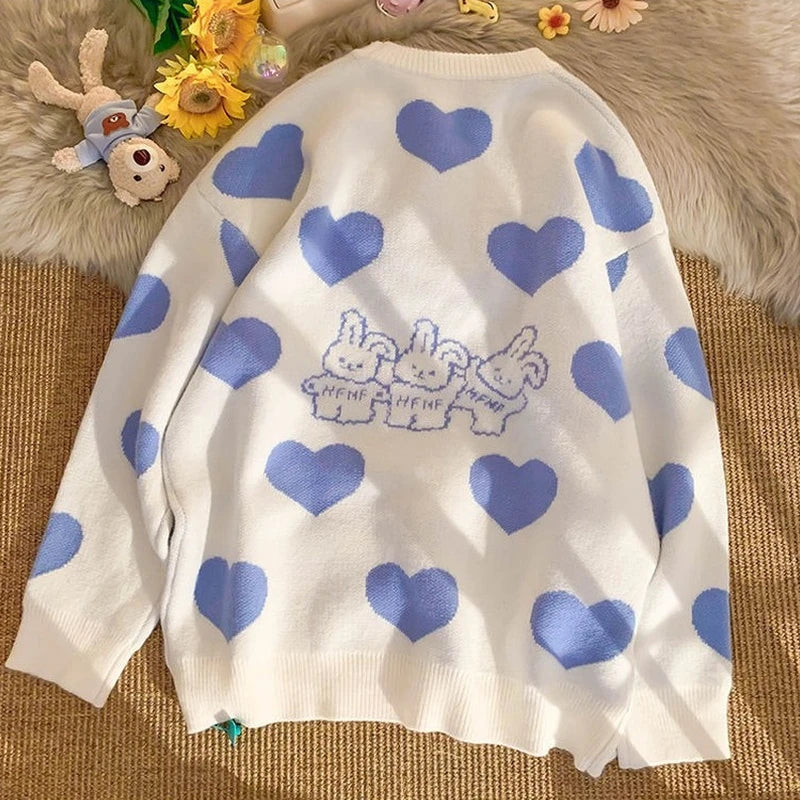Kawaii Sweet Hearts Bunny Sweater
