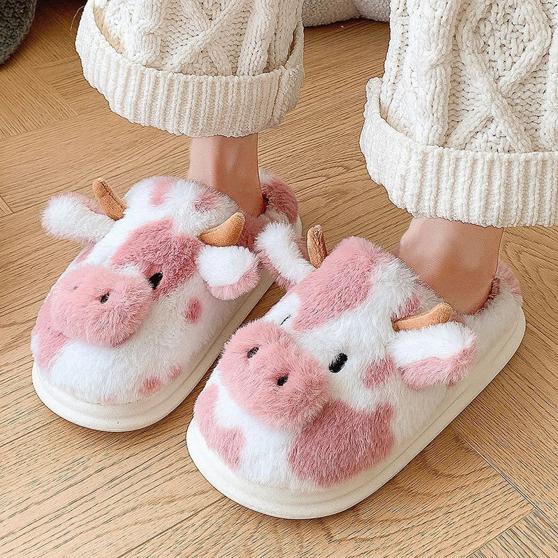 Kawaii pink Cute Cow Slippers 