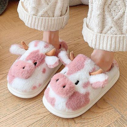 Kawaii pink Cute Cow Slippers 