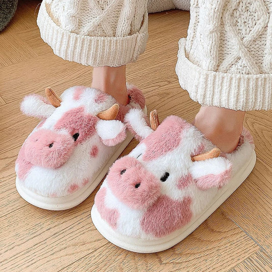 Kawaii pink Cute Cow Slippers 