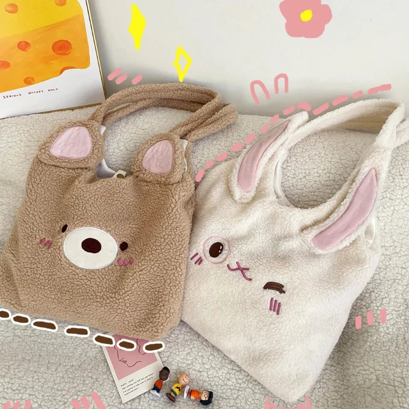 Kawaii Bunny & Bear Tote Bags