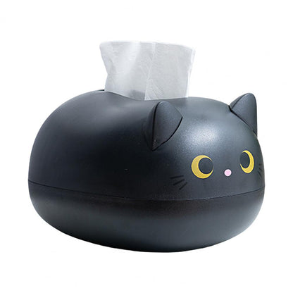 Kawaii Black Neko Cat Tissue Box