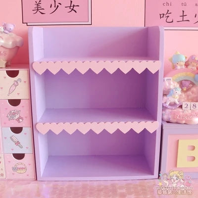 Cute Wooden Shelves with Heart Trim
