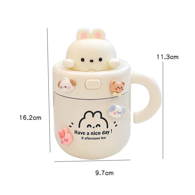 Kawaii Bear & Bunny Thermos Mug