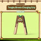 A cat-shaped brown charging grip tool from the RURALCAT brand, displayed on a light green background with a rustic wooden border and text header reading 'Tengbu Brown-Charging Grip'.