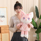 Kawaii Cherry Blossom Fox Plushie in Pink