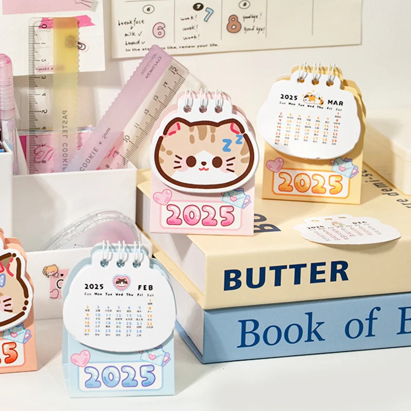 2025 Kawaii Cat Mini Desk Calendars