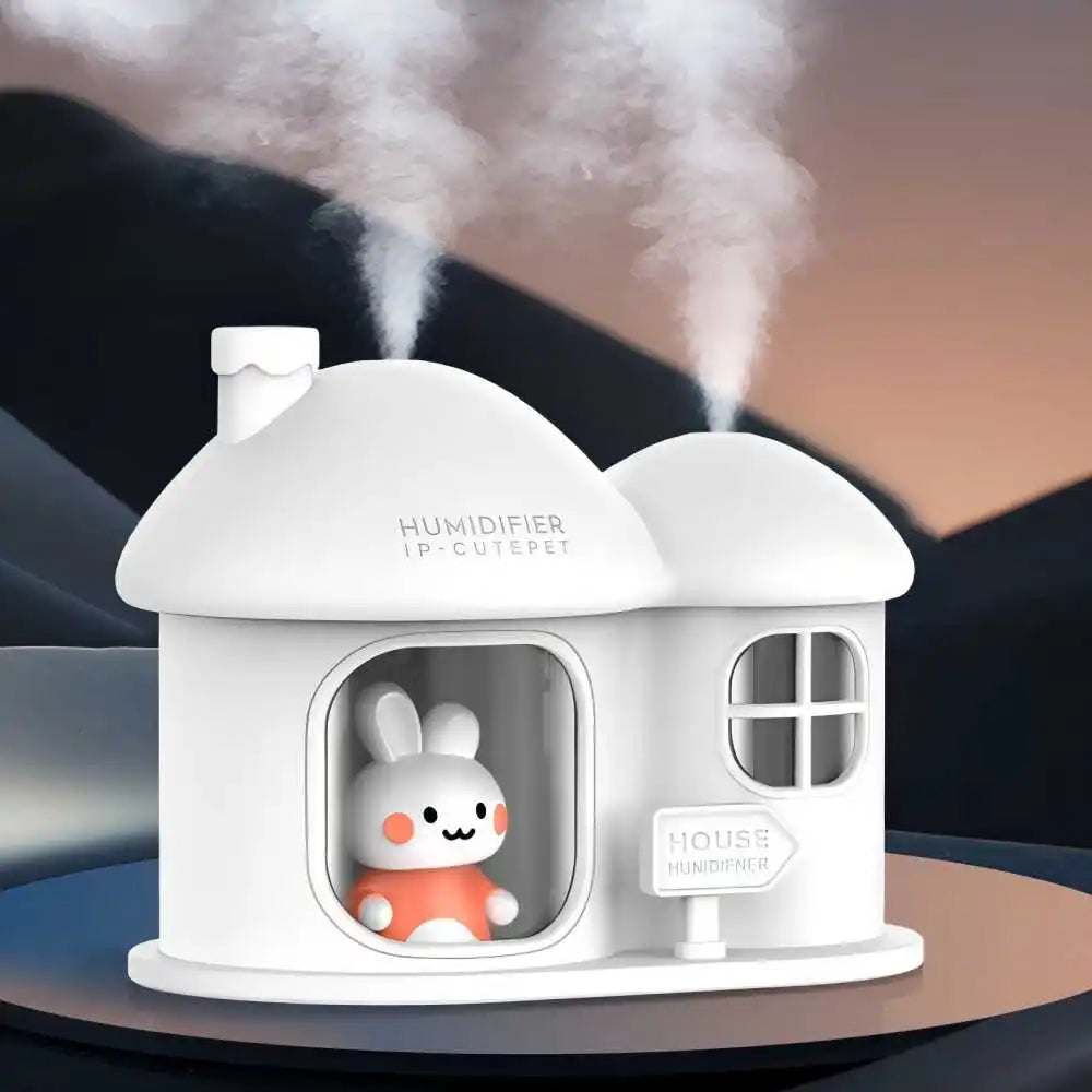 Kawaii Bunny House Humidifier Night Light