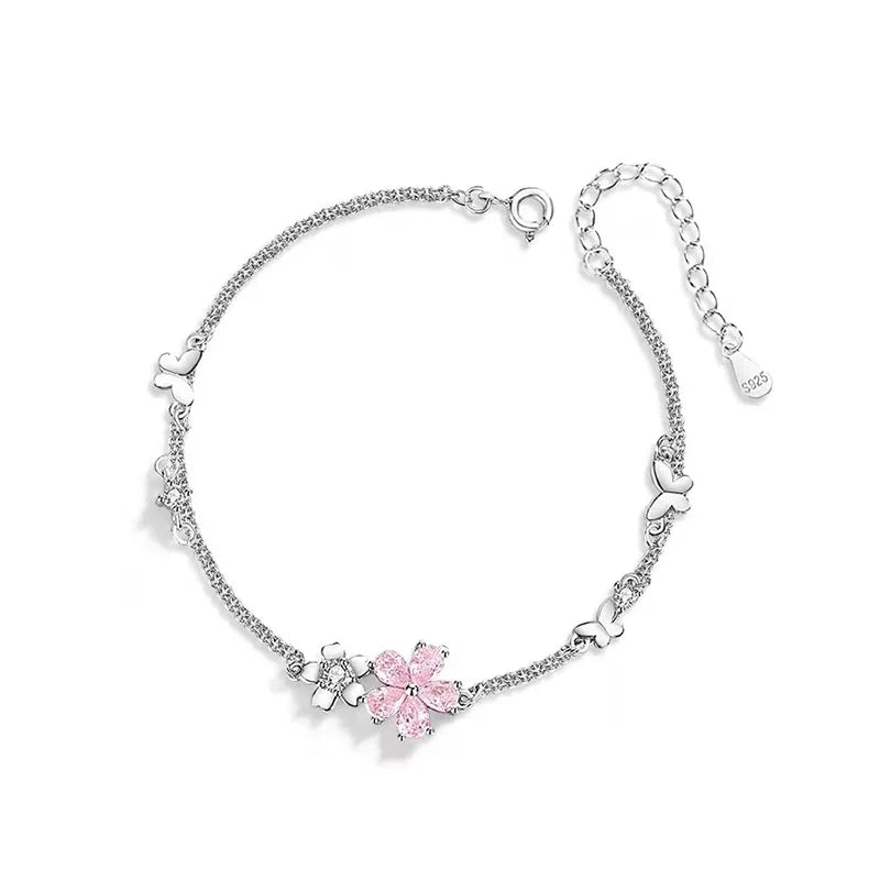 Sakura Cherry Blossom Bracelet displayed on a white background