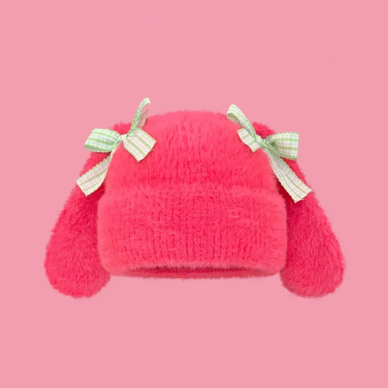 Cute Bow Bunny Beanie