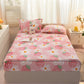 Kawaii Strawberry Flower Flannel Mattress Cover