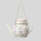 kawaii white tea party bag on a white background