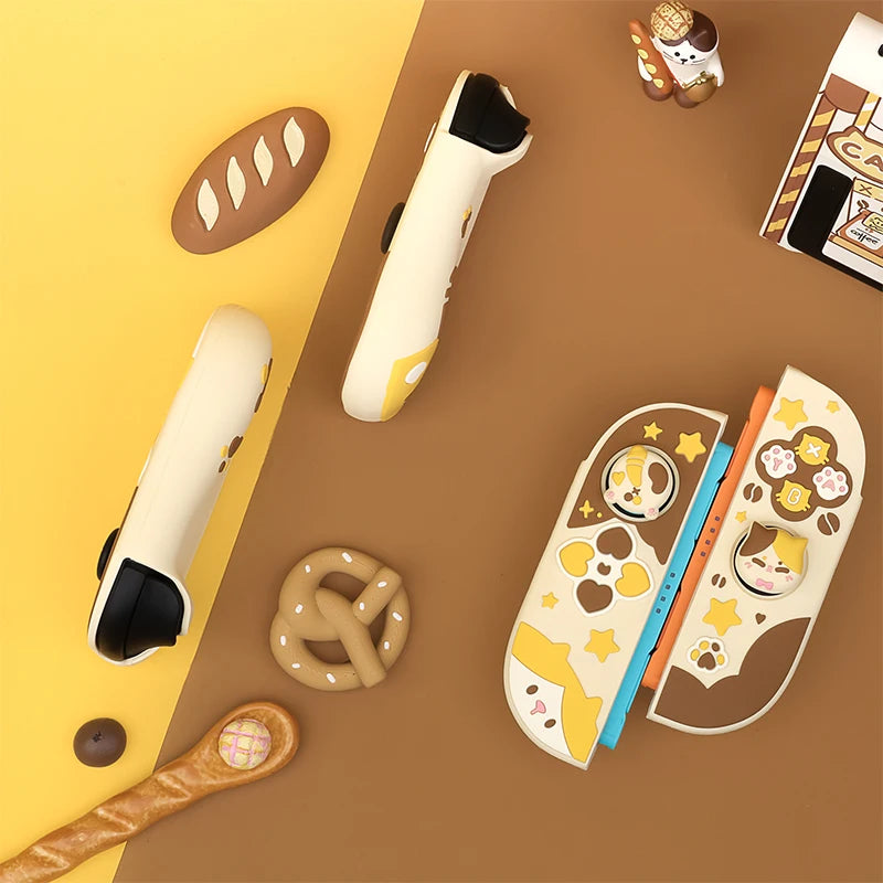 Kawaii Nintendo Switch controller design with Cat Cafe Design elements