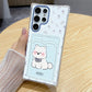 Cottage core cuties samsung phone case, puppy version with blue