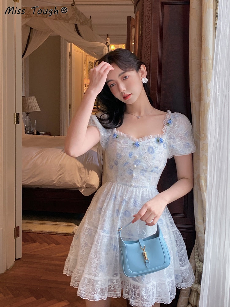 Kawaii Floral Lace Dress