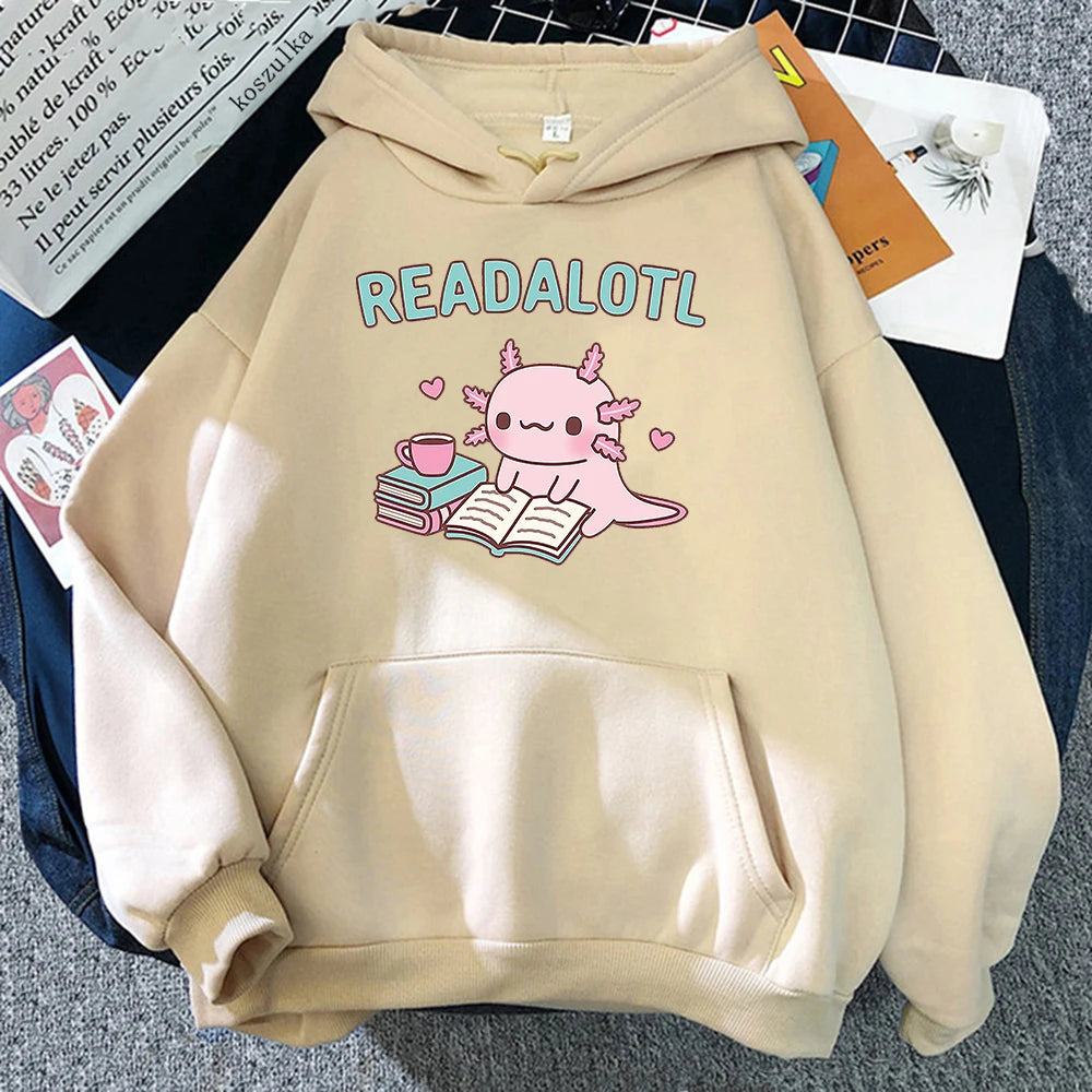 Kawaii "ReadAlotl" Axolotl Hoodie