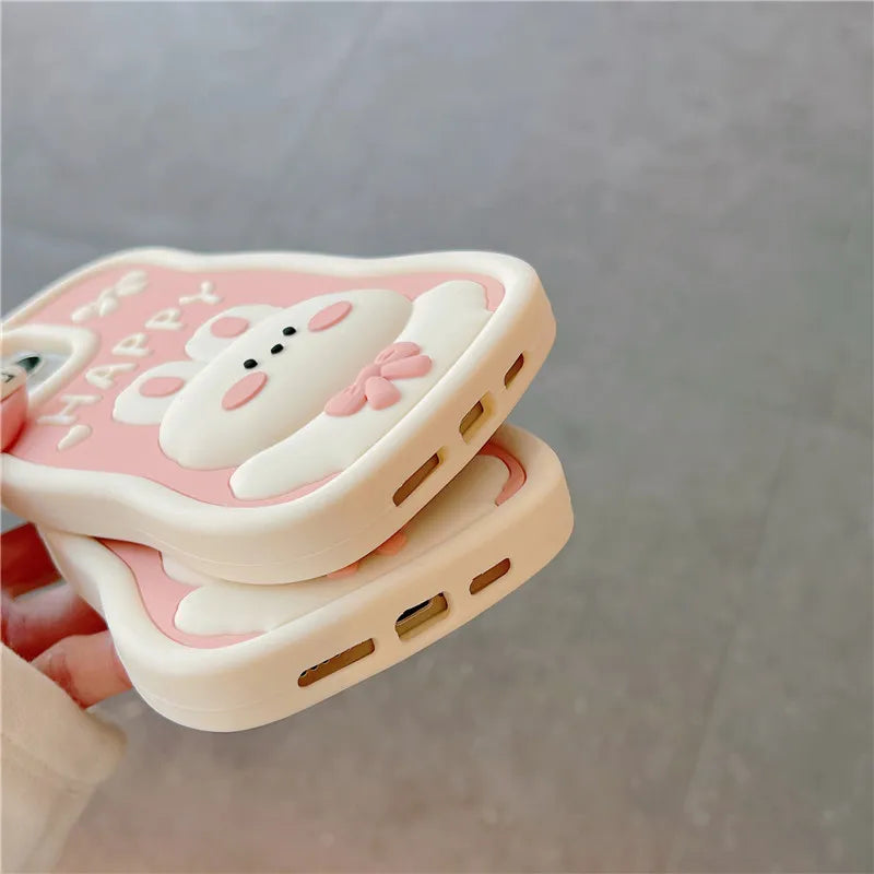 Kawaii Happy Bunny iPhone Case