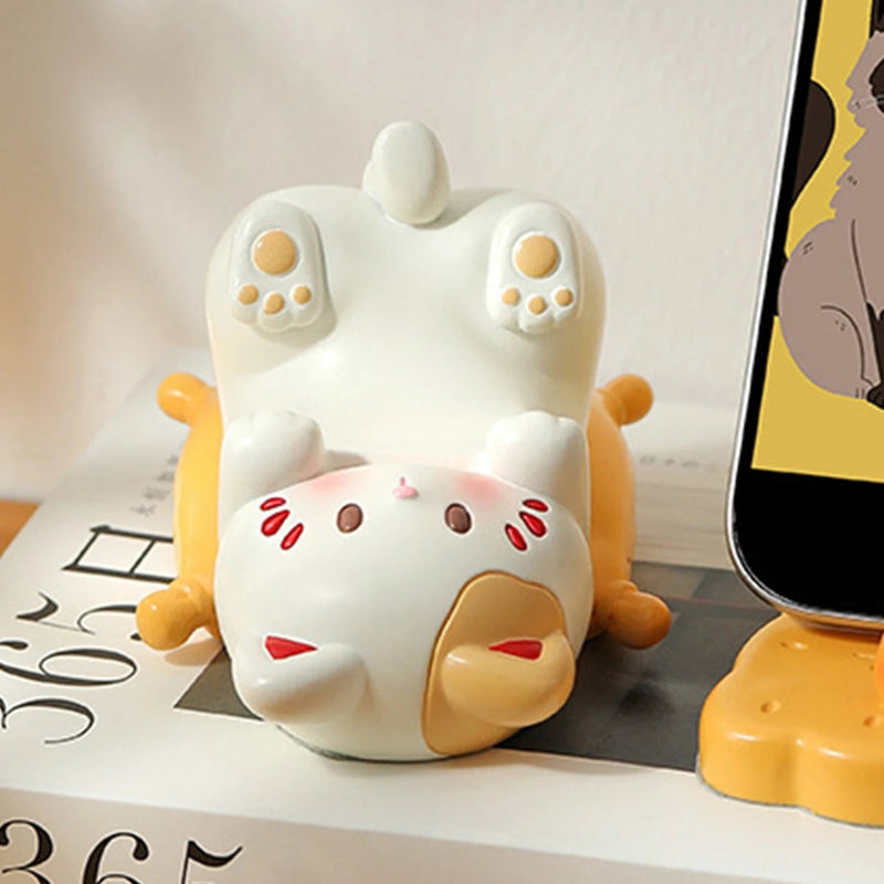 Kawaii Cat Desktop Glasses Stand on a book