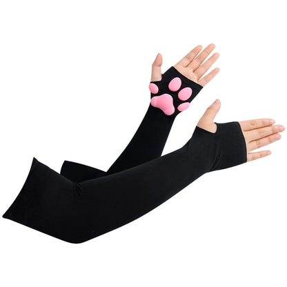 Kawaii Thigh High Cat Paw Arm Sleeves