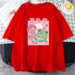 Kawaii Strawberry Mushroom Frog T-Shirt in Red