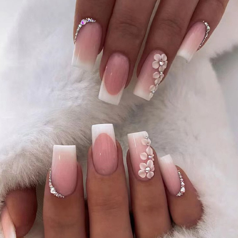 Kawaii Cherry Blossom French Press On Nails